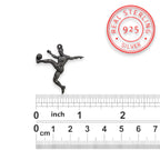 Футболист (воле) – Мъжки спортен медальон от сребро 925 с оксидирано покритие – Ръчно изработено спортно бижу – Идеален подарък за мъж, фен на футбола – SSJ