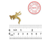 Борец – Мъжки спортен медальон за борба от сребро 925 с позлатено покритие – Ръчно изработено бижу талисман за спортисти, треньори и фенове на бойните изкуства – SSJ