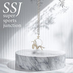 Въздушна акробатика – Женски спортен медальон от сребро 925 с класическо полирано покритие – Ръчно изработено бижу талисман за гимнастички и танцьорки – Идеален подарък за спортист, треньор или артист – SSJ