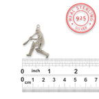 Крикет – Мъжки спортен медальон от класическо сребро 925 – Ръчно изработено бижу/талисман – Идеален подарък за спортист – SSJ