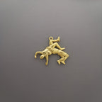 Борба – Мъжки спортен медальон от сребро 925 с позлатено покритие – Ръчно изработено бижу талисман за борци, треньори и фенове на бойните изкуства – SSJ