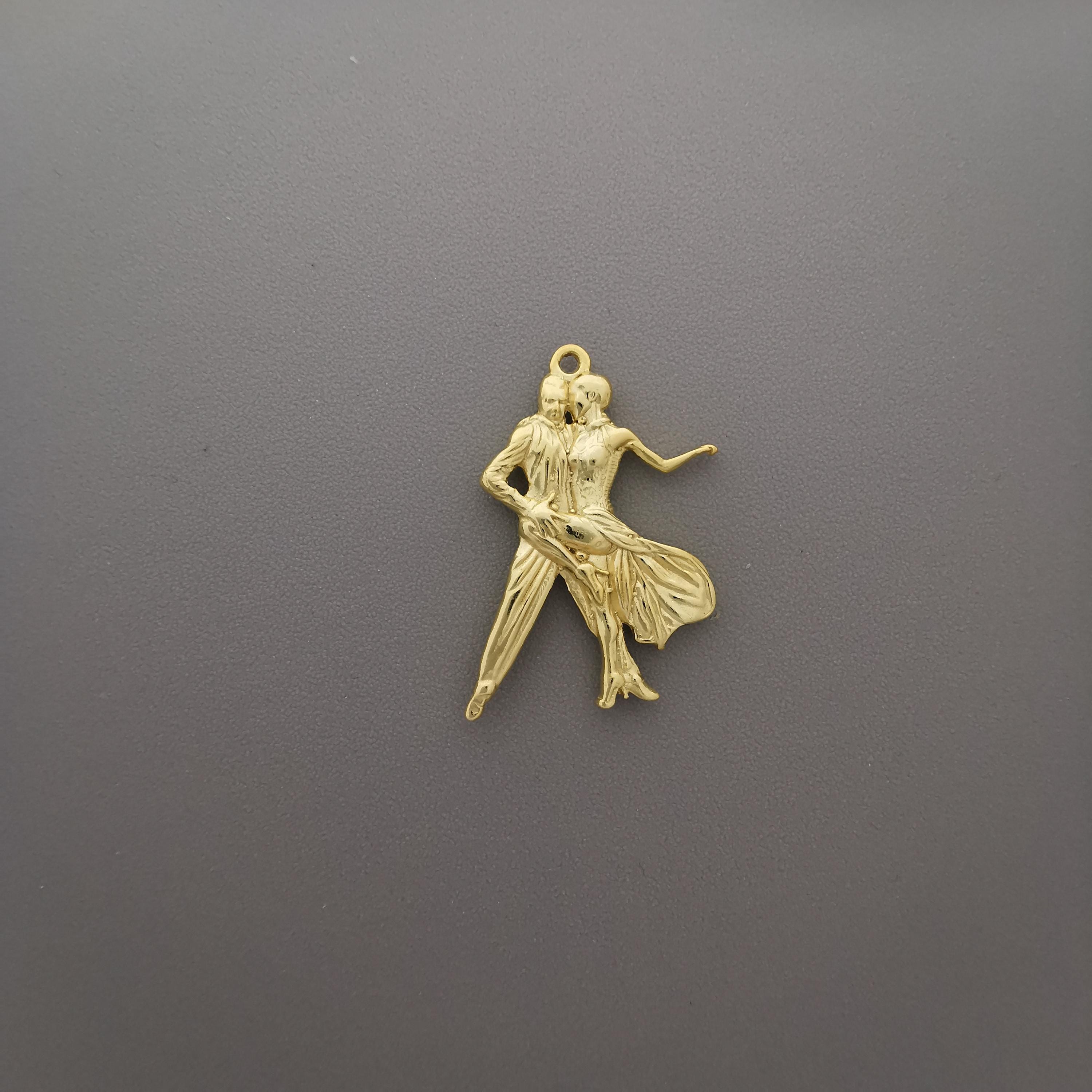 Спортни танци – Унисекс медальон с позлатено покритие – Сребро 925 – Ръчно изработено спортно бижу – Идеален подарък – SSJ