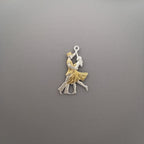 Латино танци – Унисекс спортен медальон от сребро 925 с частично позлатено покритие – Ръчно изработено спортно бижу – Идеален подарък за жена, фенка на спортните танци – SSJ