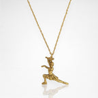 Фигурно пързаляне – Дамски спортен медальон от сребро 925 с позлатено покритие – Ръчно изработено спортно бижу – Идеален подарък за жена, фенка на фигурното пързаляне – SSJ