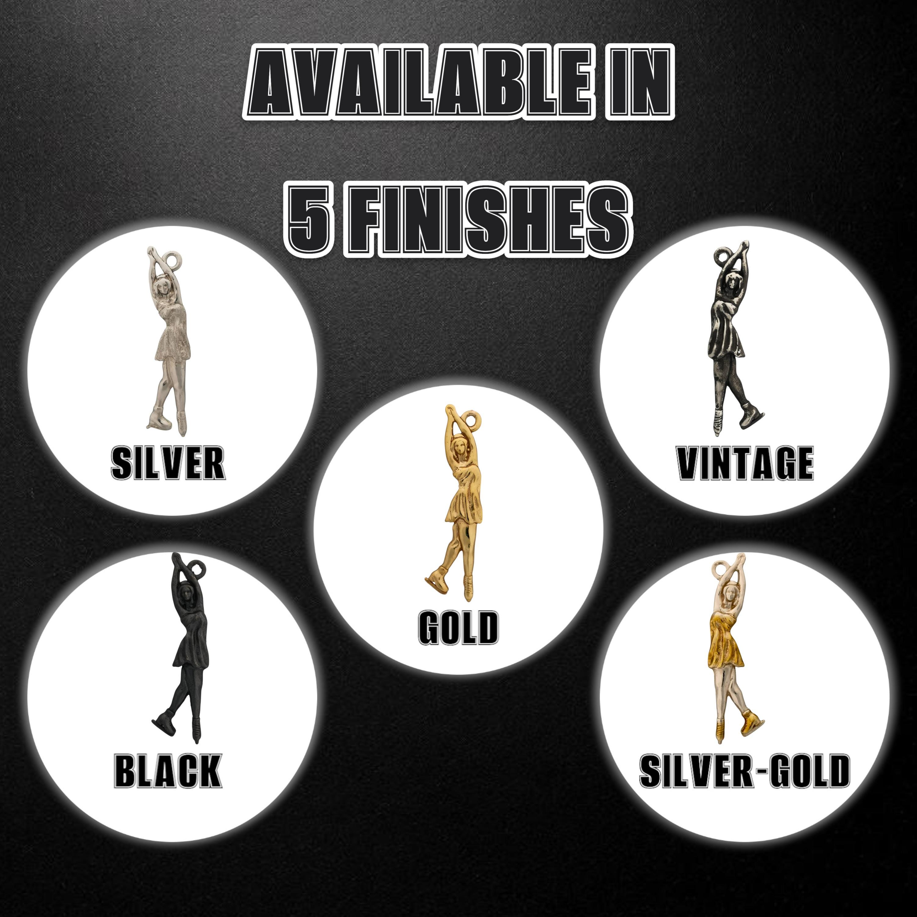 Фигурно пързаляне – Дамски спортен медальон от сребро 925 с позлатено покритие – Ръчно изработено спортно бижу – Идеален подарък за жена, фенка на фигурното пързаляне – SSJ