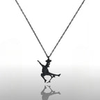 Скейтбордист – Мъжки спортен медальон от сребро 925 с оксидирано покритие – Ръчно изработено спортно бижу – Идеален подарък за мъж, фен на скейтборда – SSJ