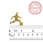 Футболист (удар с крак) – Мъжки спортен медальон от сребро 925 с позлатено покритие – Ръчно изработено спортно бижу – Идеален подарък за мъж, фен на футбола – SSJ