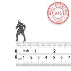 Боксьор – Мъжки спортен медальон за бойци, боксьори и MMA атлети от сребро 925 с оксидирано покритие – Ръчно изработено бижу талисман за бойни изкуства – SSJ