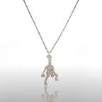 Баскетбол – Мъжки спортен медальон от сребро 925 – Ръчно изработено бижу талисман за баскетболисти и фенове – Идеален подарък за спортист, треньор или почитател – SSJ