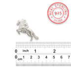 Конен спорт – Мъжки медальон „Ездач при прескачане на препятствие“ – Класическо сребро 925 – Ръчно изработено спортно бижу/талисман за конен спорт – Идеален подарък за мъж – SSJ