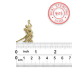 Аржентинско танго – Унисекс спортен медальон от сребро 925 с позлатено покритие – Ръчно изработено спортно бижу – Идеален подарък за жена, фенка на спортните танци – SSJ