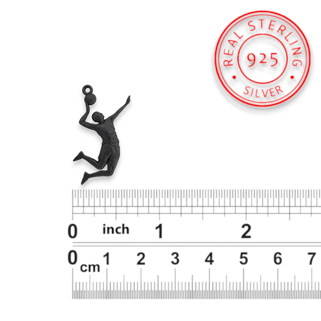 Волейболист – Мъжки спортен медальон от сребро 925 (оксидирано) – Ръчно изработено бижу – Талисман – Идеален подарък за спортист, треньор или фен – SSJ