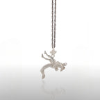 Борба – Мъжки спортен медальон за борба от сребро 925 – Ръчно изработено бижу талисман за спортисти, треньори и фенове на бойните изкуства – SSJ