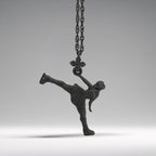 Фигурно пързаляне (спирала) – Дамски спортен медальон от сребро 925 с оксидирано покритие – Ръчно изработено спортно бижу – Идеален подарък за жена, фенка на фигурното пързаляне – SSJ