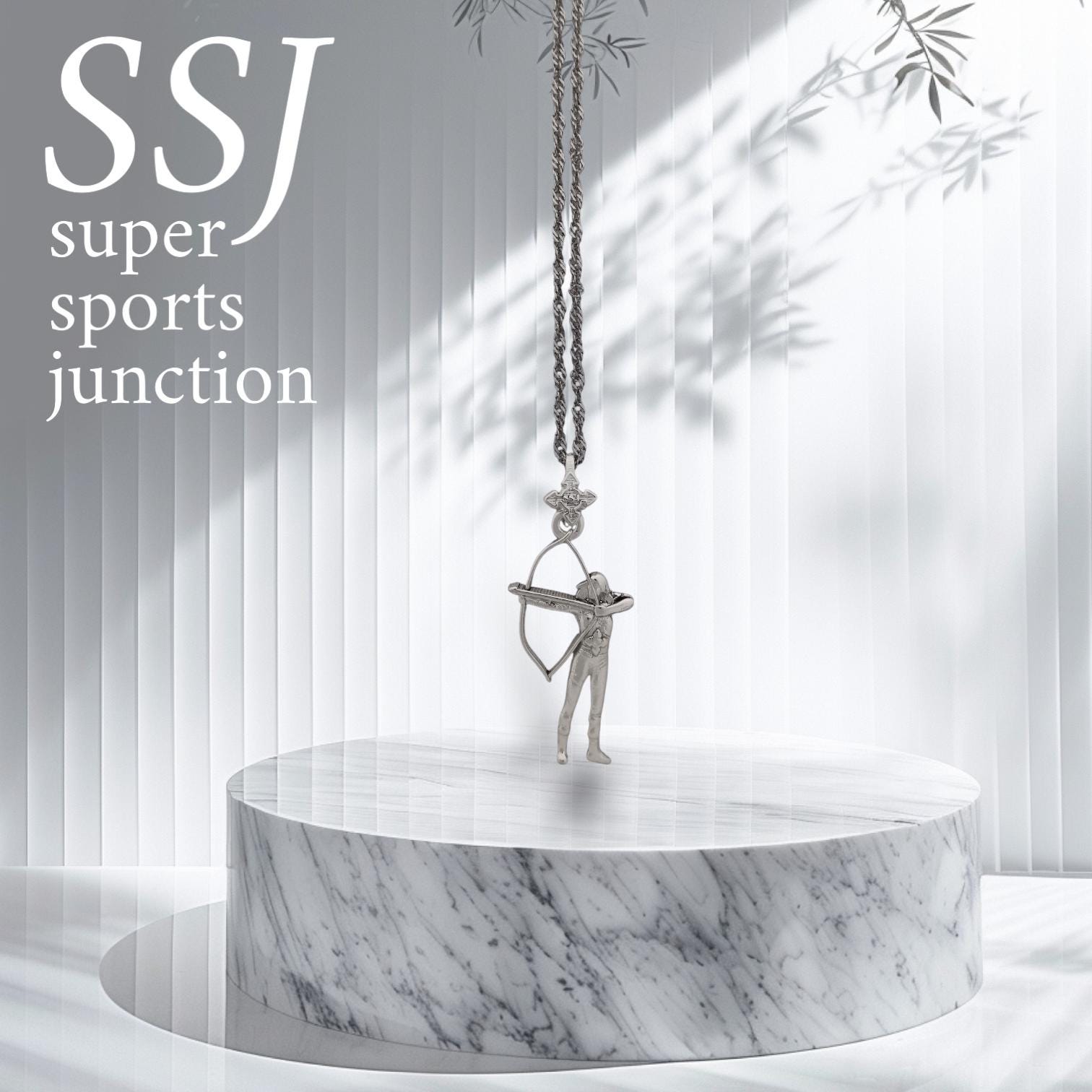 Стрелба с лък – Дамски спортен медальон от сребро 925 в класическо сребро – Ръчно изработено спортно бижу – Идеален подарък за жена, фенка на стрелбата с лък – SSJ