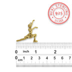 Фигурно пързаляне – Дамски спортен медальон от сребро 925 с позлатено покритие – Ръчно изработено спортно бижу – Идеален подарък за жена, фенка на фигурното пързаляне – SSJ