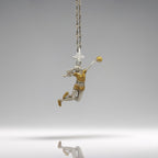 Волейболистка – Женски спортен медальон с частично позлатено покритие – Сребро 925 – Ръчно изработено бижу/талисман – SSJ