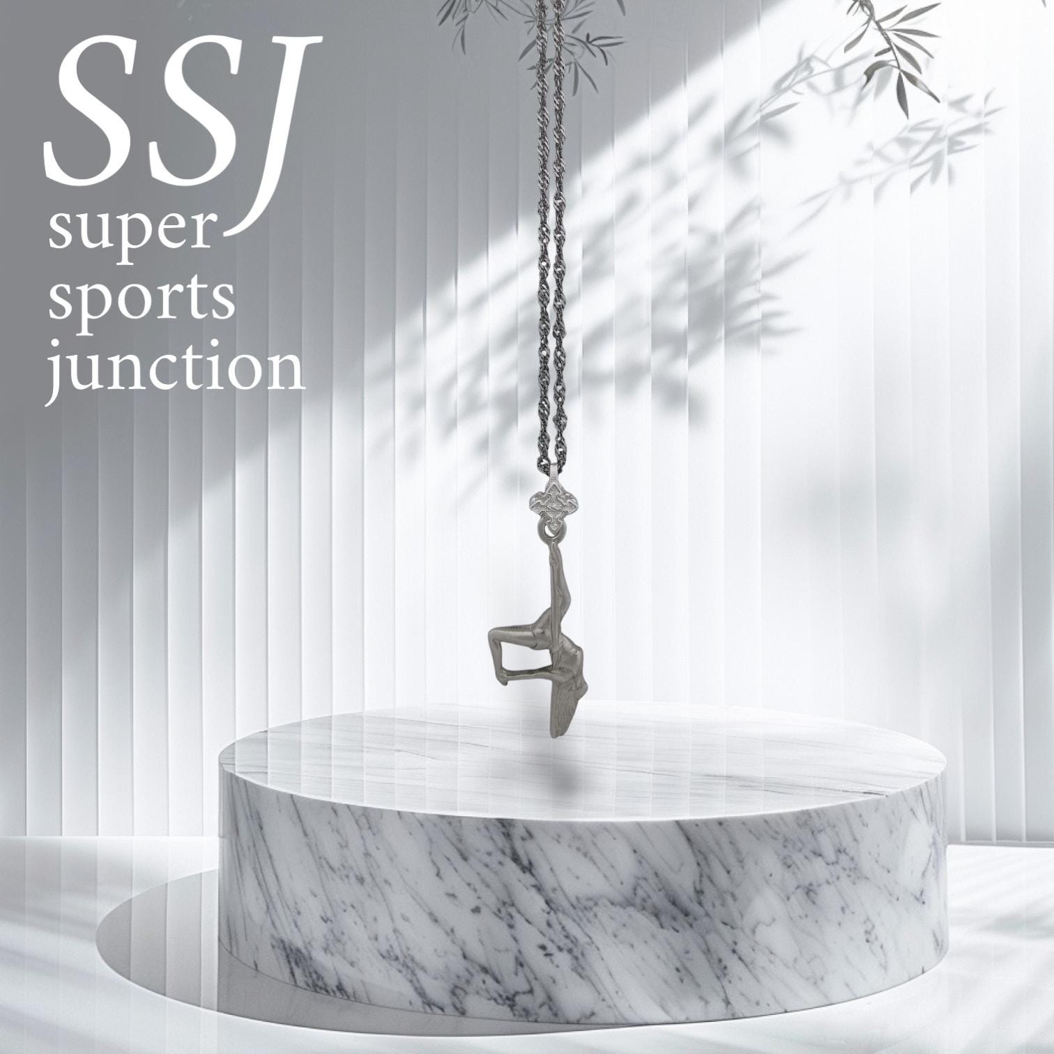 Pole Dance (Танци на пилон) – Дамски спортен медальон от сребро 925 в класическо сребро – Ръчно изработено спортно бижу – Идеален подарък за жена, фенка на гимнастиката – SSJ