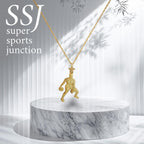 Баскетбол – Мъжки спортен медальон от сребро 925 с позлатено покритие – Ръчно изработено бижу талисман за баскетболисти и фенове – Идеален подарък за спортист, треньор или почитател – SSJ