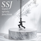 Крикет – Мъжки спортен медальон с оксидирано покритие – Сребро 925 – Ръчно изработено спортно бижу – Идеален подарък – SSJ