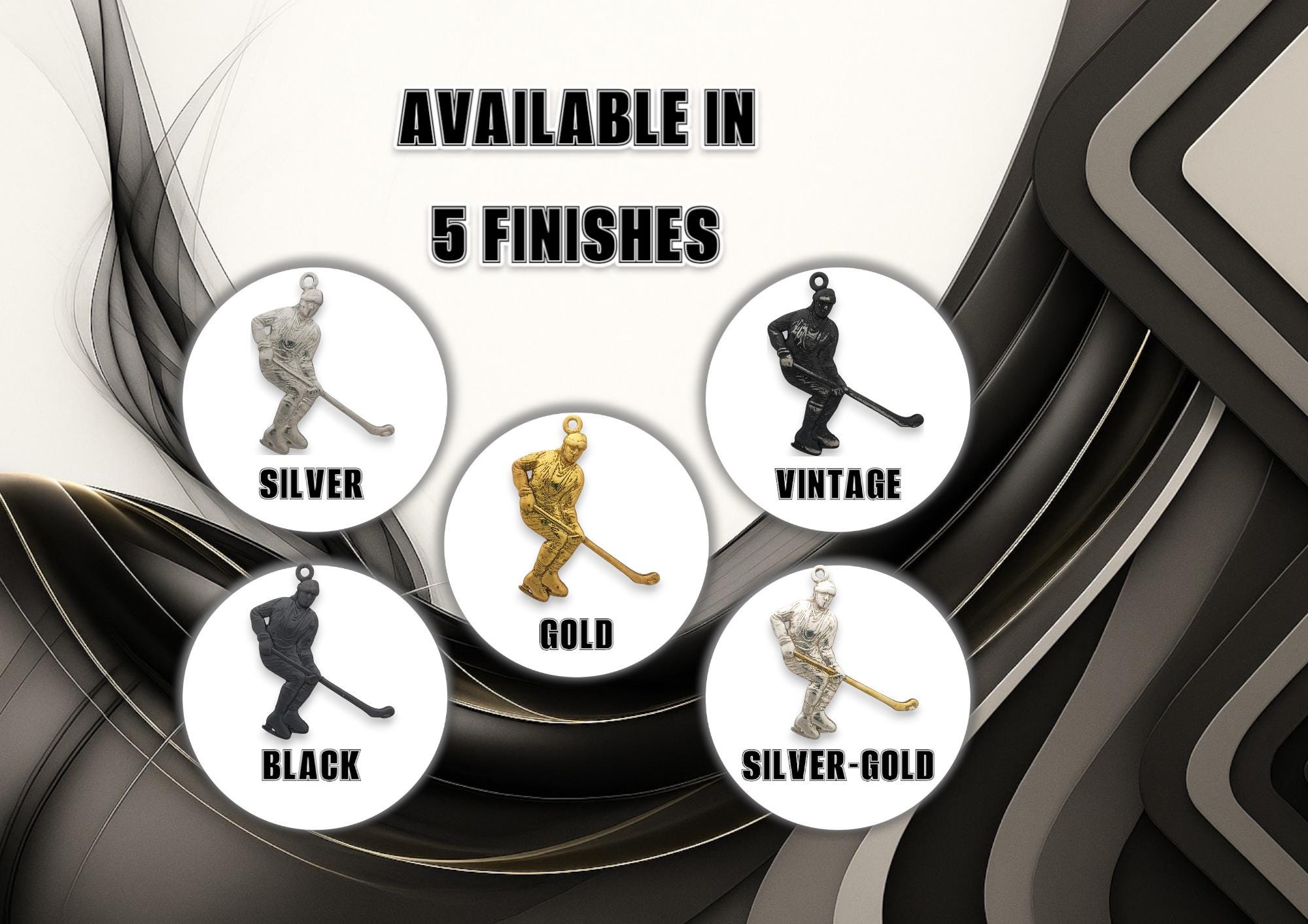 Хокеист – Мъжки спортен медальон от сребро 925 с винтидж покритие – Ръчно изработено спортно бижу – Идеален подарък за мъж, фен на хокея – SSJ