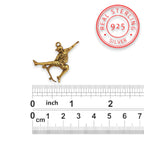 Скейтбордист – Мъжки спортен медальон от сребро 925 с позлатено покритие – Ръчно изработено спортно бижу – Идеален подарък за мъж, фен на скейтборда – SSJ