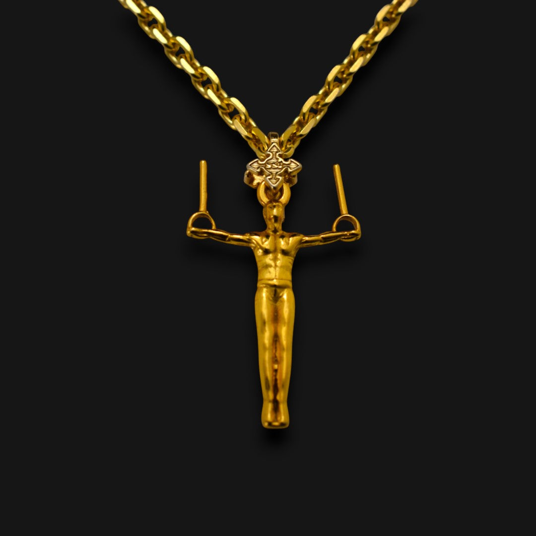 Сребърен мъжки медальон 925 гимнастика | Халки железен кръст